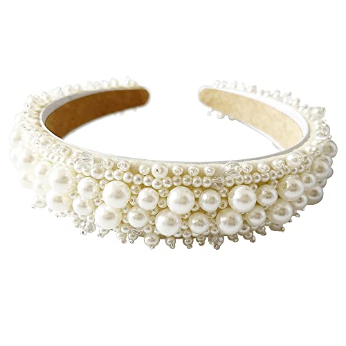 Elegantes Perlen-Stirnband für Damen, Brautschmuck, Hochzeit, Kopfschmuck, 3,5 cm breit, perfekt für Partys und besondere Anlässe von Jojomis