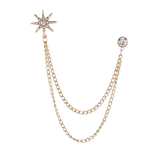 Herren Schneeflocke Brosche Anstecknadel Anstecknadel Kette Hängende Ketten Quaste Ketten für Mantel von Jojomis