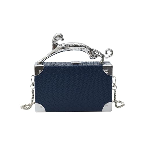 Jojomis Damen-Umhängetasche Abend-Clutch PU-Leder 19x12x5 cm mit abnehmbarer Kette für Hochzeiten Partys Reisen- Blau von Jojomis