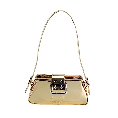 Jojomis Damen Umhängetasche Einkaufstasche mit Reißverschluss lässige Reisetasche Unterarmtasche für Urlaub Frühling 7.87x10.43x5.5 Zoll- Gold von Jojomis