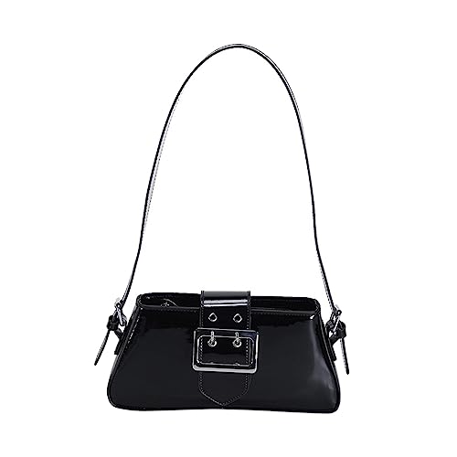 Jojomis Damen Umhängetasche Einkaufstasche mit Reißverschluss lässige Reisetasche Unterarmtasche für Urlaub Frühling 7.87x10.43x5.5 Zoll- Schwarz von Jojomis