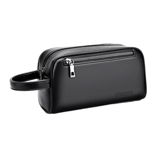 Jojomis Herren Handtasche PU Leder Business Clutch mit Handschlaufe, Multi Taschen Organizer 9.06 x 3.54 x 5.12 Zoll- Schwarz von Jojomis