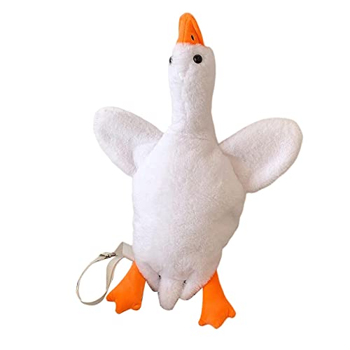 Jojomis Lustige gefüllte Ente Umhängetasche Damen Plüschtasche Reisetasche Fleece Reißverschluss Schulter Handtasche Tote Lässige Entenform, Weiß von Jojomis