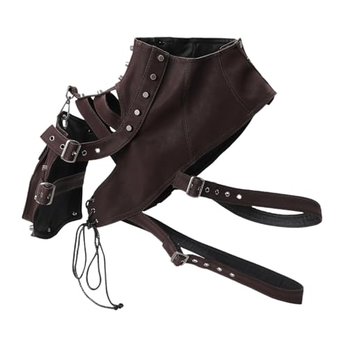 Jojomis Steampunk Umhängetasche Damen Gothic Retro Schultertasche mit Metallnieten 7.87x5.91 Zoll Braune Armtasche für Cosplay- Regulärer Kaffee von Jojomis