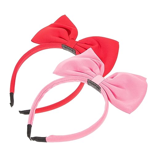 Jojomis Weihnachts-Stirnbänder mit großer Schleife, Rot und Rosa, Haarreifen für Damen, festliches Weihnachts-Haar-Accessoire für Partys und Foto-Requisiten, 2 Stück Jojomis Weihnachts-Stirnbänder mit großer Schleife, Rot und Rosa, Haarreifen für Damen, festliches Weihnachts-Haar-Accessoire für Partys und Foto-Requisiten, 2 Stück von Jojomis
