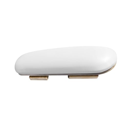 Nagelarmauflage für Maniküre, PU-Leder, Nagelkissen mit Bambusbasis, faltbare Nagelbank für Acrylnägel, 39 x 12 cm, Weiß von Jojomis