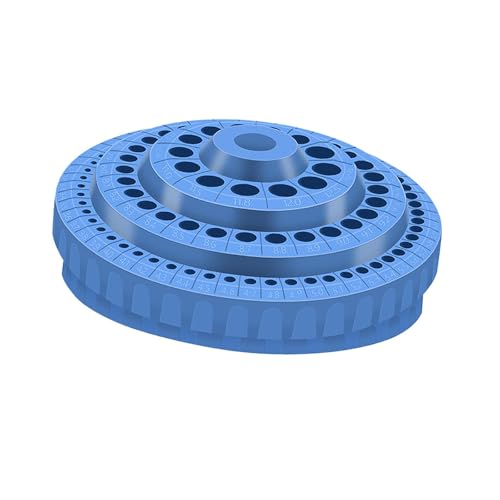 Organizer-Tablett, Behälter, Nagelsalon-Zubehör, runde Form, rotierendes Tablett, leer, professioneller Multi-Loch-Bohrständer, Blau von Jojomis