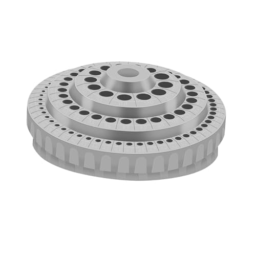 Organizer-Tablett, Behälter, Nagelsalon-Zubehör, runde Form, rotierendes Tablett, leer, professioneller Multi-Loch-Bohrständer, Grau von Jojomis