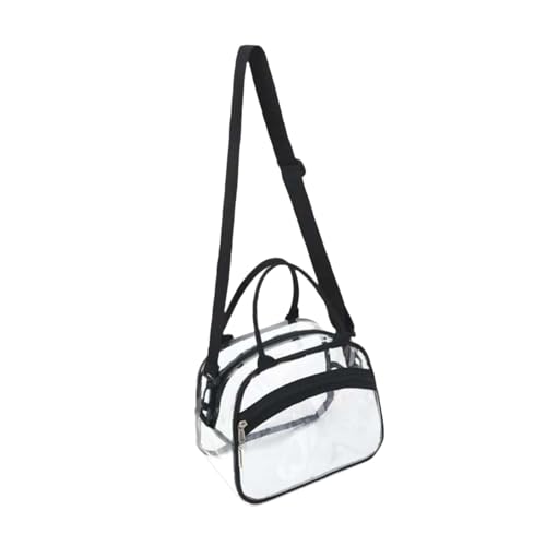 Transparente PVC-Umhängetasche mit verstellbarem Riemen, wasserdichte Tragetasche für Arbeitsplatz, Konzerte, Outdoor-Aktivitäten, 26 x 15 x 21 cm, Schwarz, one-size Transparente PVC-Umhängetasche mit verstellbarem Riemen, wasserdichte Tragetasche für Arbeitsplatz, Konzerte, Outdoor-Aktivitäten, 26 x 15 x 21 cm, Schwarz, one-size von Jojomis
