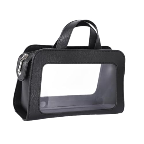 Wasserdichte Kosmetiktasche mit Griff, Reise-Kulturbeutel, Organizer für Damen, Make-up-Pinsel, Reißverschluss, Schwarz von Jojomis