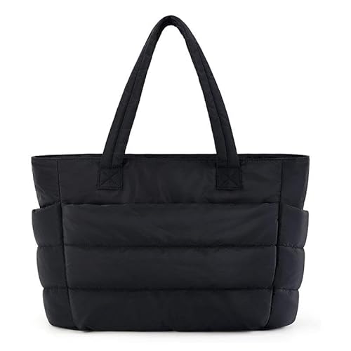 jojomis Damen-Tragetasche, große Kapazität, Schultertasche für Reisen, Arbeit, Dating, leicht, Nylon, Baumwolle, Schwarz von Jojomis