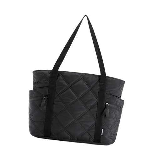 jojomis Damentasche mit Seitenfach für tägliche Aktivitäten und Geschenke, Design Nylon Handtasche 39.0x15.0x31.0 cm, Schwarz, one-size von Jojomis