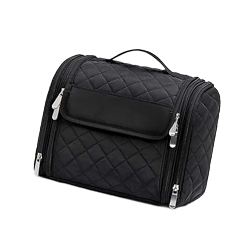 jojomis Große Kulturtasche, Kosmetik-Organizer, tragbar, Mehrzweck-Nylon-Kulturbeutel, Make-up, Reiseetui für Camping, Damen und Herren, Schwarz jojomis Große Kulturtasche, Kosmetik-Organizer, tragbar, Mehrzweck-Nylon-Kulturbeutel, Make-up, Reiseetui für Camping, Damen und Herren, Schwarz von Jojomis