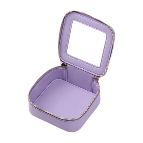 jojomis Kleine Make-up-Tasche, Reisetasche, transparent, niedlich, mit goldfarbenem Reißverschluss, wasserdicht, Mehrzweck-Mini-Kosmetiktasche, Kosmetik-Organizer, 14 x 13,5 x 5,5 cm, Violett, 1 Stück von Jojomis