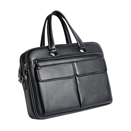 jojomis Leder Aktentasche für Herren Laptoptasche Business Schwarz 15,6 Zoll Professionelle Arbeitstasche mit mehreren Fächern von Jojomis