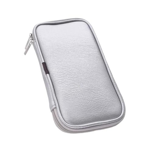 jojomis Make-up-Pinsel-Organizer, tragbare Kosmetiktasche, Reise-Make-up-Pinselhalter für Lidschattenpinsel, Damen, 22 x 12 x 3 cm, silber, 1 Stück von Jojomis