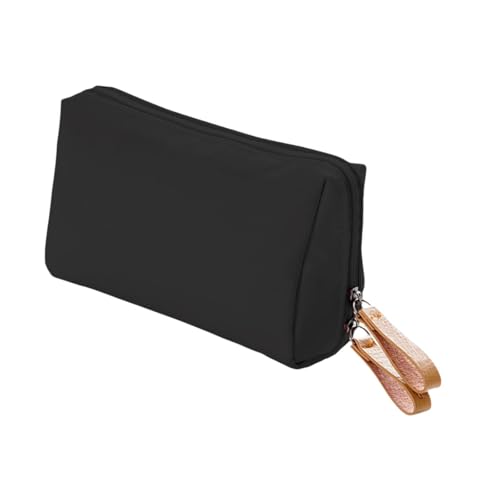 jojomis Reise-Make-up-Tasche, Mehrzweck-Kosmetik-Organizer, wasserdicht, tragbar, Kulturbeutel für Urlaub, Konzert, Pendeln, 16 x 10 x 7 cm, Schwarz Rot, 1 Stück von Jojomis