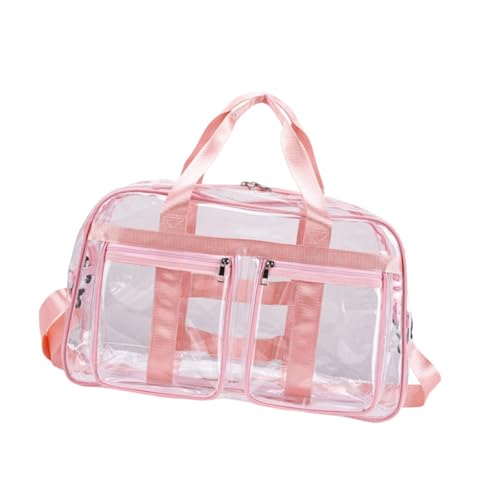 jojomis Transparente Tragetasche, transparente Handtasche für Konzert, Einkaufen, Musik, Festival, wasserdicht, PVC, 49 x 32 x 17 cm, Rot jojomis Transparente Tragetasche, transparente Handtasche für Konzert, Einkaufen, Musik, Festival, wasserdicht, PVC, 49 x 32 x 17 cm, Rot von Jojomis