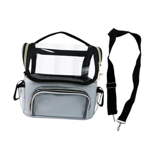 jojomis Transparenter Make-up-Pinselhalter, wasserdicht, tragbar, professionelle Reise-Kosmetiktasche, Make-up-Organizer für Make-up-Künstler, 24 x 14 x 24 cm, Hell, blau von Jojomis