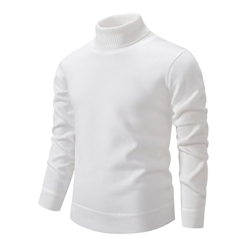 Business Pullover Herren - Männer für Solid Arbeitspullover Langarm Winterpullover Design in Schmaler Passform Saum und Bündchen Herren Strickpullover Stylisch Modisch von JokeLomple