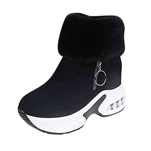 Damen Kurz Retro Stiefeletten - Festival Biker reitstiefel Damenschuhe 2024 Neu Retro Flachform Schnüren Kampfstiefel Wasserdicht Winterstiefel Sport Schneestiefel Unisex Slip On mid Natural Stiefel von JokeLomple