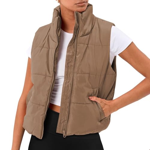 Damen Leichte Steppweste - Steppweste Leicht Ärmellos Damen Leichte Laufweste Outdoor Softshell Weste Winterjacke Longweste Ärmellose Elegante und Trendige Weste Frühlingsweste Leichte Warm von JokeLomple