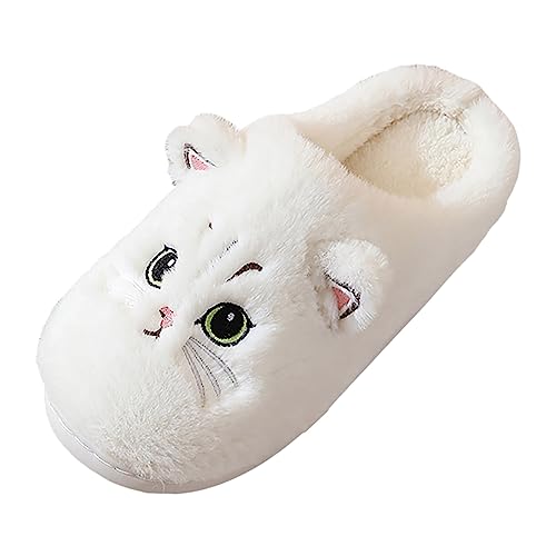 Hausschuhe Damen Winter - Haushaltsschuhe Memory Foam Plüschige Gemütliche Hausschuhe Niedliche Hausschuhe mit Tier/Printmuster Lustige Hausschuhe Indoor Outdoor Plüsch Antirutsch Baumwolle Slippers von JokeLomple