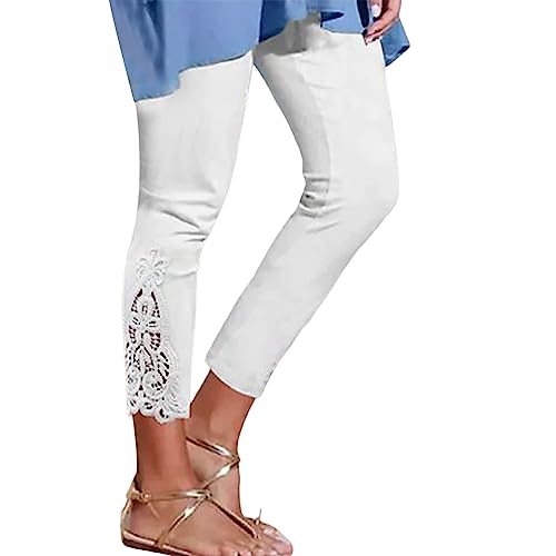 Jogginghose Damen Lang - Mode Musselin Leinenhosen Leicht und Luftig Lässig Pyjamashosen mit Kordelzug und Taschen Casual Schlafhose Einfarbig Strandhose für Frauen von JokeLomple