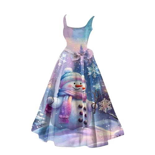 JokeLomple Damen Weihnachten Kleider - Christmas Dresses Mädchen Elegant Oberteile Weihnachtsfest Kleider Ballkleid Cocktailkleid Rundhals Knielang Shirtkleid Cocktail Party Kleid von JokeLomple