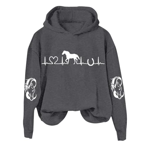 JokeLomple Lässige Langarm-Grafik-T-Shirts für Damen mit Kapuze, Sweatshirts, Pullover-Oberteile für Damen Hoodie Der Ringe Edeka von JokeLomple