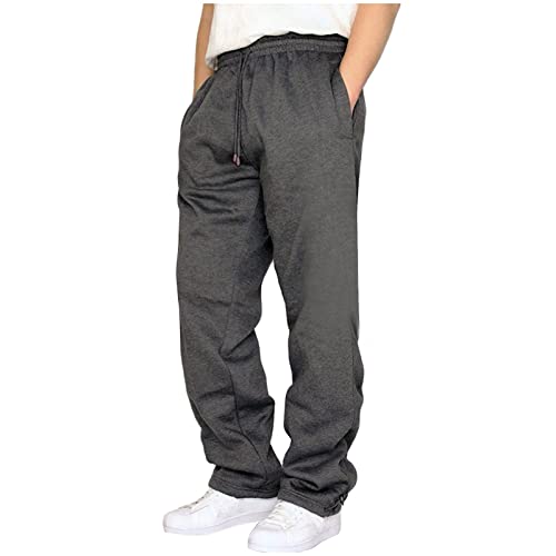 JokeLomple Langgröße Sweat Hosen Herren - Wanderhose Herren Leinenhose Elastischer Bund Mit Kordelzug Hose Aestethic Sweatpants Regulär Fit Elastische Taille Sporthose von JokeLomple