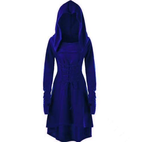 JokeLomple Mittelalter Kleid Mädchen - mit Trompetenärmel Gothic Kleider Bodenlang Schnürkleid Kostüm Viktorianisches Kleid Renaissance Kostüm Faschingskostüme Vampir Verbandkleid für Cosplay von JokeLomple