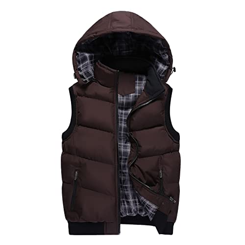 JokeLomple Puffer Weste Damen - Weste Damen Ärmellose Winter Warme Fleeceweste mit Gefüttert Warm mit Abnehmbarer Kapuze Kordelzug/Zip Damen Kurz/Lang Steppweste Winterweste Leichte Warm von JokeLomple