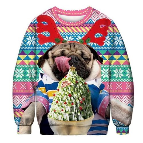Männer Weihnachtssweater - Hoodie Lustiger Bequemes Langarm Sweatshirt Langarm Weihnachts-Shirt Christmas Jumper Sweats Druck Baumwolle Weihnachten Herren Sweatshirts Weihnachts von JokeLomple