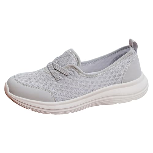 JokeLomple Orthopädische Schuhe Damen - Breite Barfuss Schuhe Damen Slip on Sneakers Sandalen mit Fussbett Air Turnschuhe Mesh Atmungsaktiv Sportschuhe Fashion für Trekking Workout Running von JokeLomple