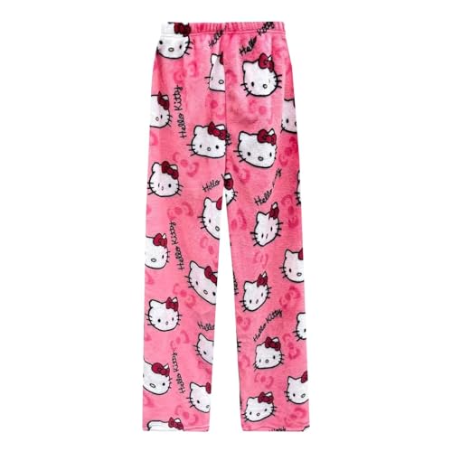 Schlafanzughose Damen Flanellhose Hose, Weiche Pyjamahose für Damen, Schlafanzug Anime Bequeme Winter Schlafanzughose, Schlafanzughosen für Damen, Pyjama Hosen Damen von JokeLomple