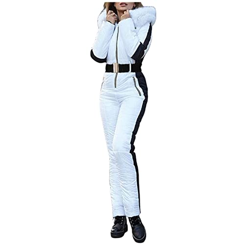 Skianzug Damen - Skioverall Einteiler Mode Hoodie Skijacke Warme Winter Skianzug Ski-Anzug Schnee Skifahren SäTze Skisuit Outdoor Sport Lässig Skisuit von JokeLomple