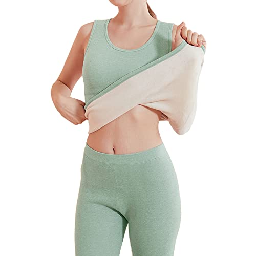 Thermo Unterhemd Damen - Innenfleece Tank Tops mit BH-Einlagen Elegantes Thermounterwäsche Übergröße Baumwolle Thermo Shirts Weste Winter-Gefüttertes Top von JokeLomple