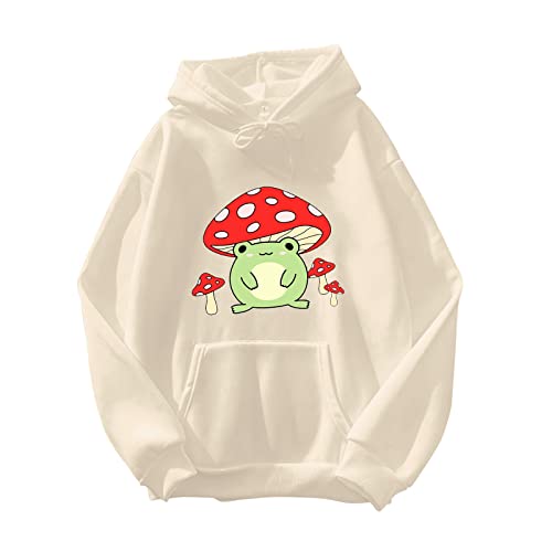 Womens Cute Frog Sweatshirt Kawaii Pilz Hoodie für Teen Girls Kleidung Hoodie Pärchen Pullover Weihnachten von JokeLomple