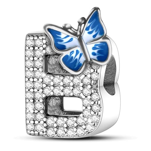 S925 A-Z Buchstaben Charms Sterling Silber mit 5A Cubic Zirkon Steinen, Schmetterling Alphabet Perlen passen Pandora Europäische Armbänder Geschenk Optionen S925 A-Z Buchstaben Charms Sterling Silber mit 5A Cubic Zirkon Steinen, Schmetterling Alphabet Perlen passen Pandora Europäische Armbänder Geschenk Optionen von Jokmeo