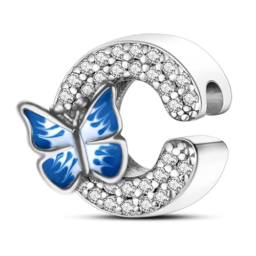 S925 A-Z Buchstaben Charms Sterling Silber mit 5A Cubic Zirkon Steinen, Schmetterling Alphabet Perlen passen Pandora Europäische Armbänder Geschenk Optionen S925 A-Z Buchstaben Charms Sterling Silber mit 5A Cubic Zirkon Steinen, Schmetterling Alphabet Perlen passen Pandora Europäische Armbänder Geschenk Optionen von Jokmeo