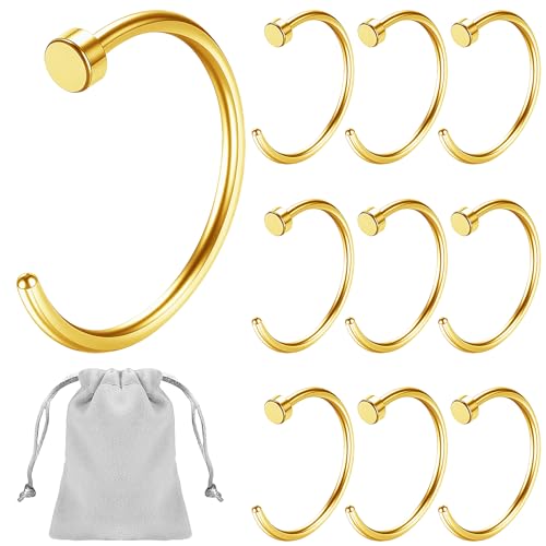 Jokureao 10stk Nasenring Fakes Set, Septum Ring Edelstahl ohne Loch, Nasenring Damen Mit Aufbewahrungstasche, Piercing Fake, 6mm/8mm Nasenpiercing Ring für Nostril, Ohr Lippe von Jokureao