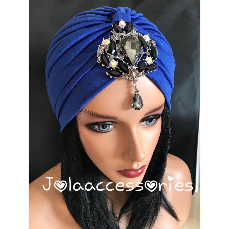Schwarze Strass Turban Fascinator 1920S Kopfschmuck Flapper Art Deco von Jolaaccessories