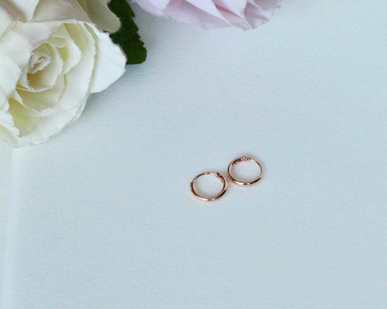12 Mm, Sterling Silber Rose Gold Endlos Hoop Ohrringe, Huggies Hoop, Kleine Ohrring, Knorpel, Piercings, Helix Hinged 12 Mm, Sterling Silber Rose Gold Endlos Hoop Ohrringe, Huggies Hoop, Kleine Ohrring, Knorpel, Piercings, Helix Hinged von JoliArgent