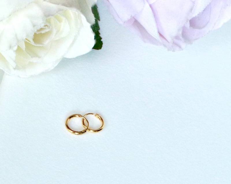 9 Mm Teeny Tiny, Sterling Silber Vergoldet Endlos Hoop Ohrringe, Huggies Hoop, Kleine Knorpel, Piercings, Helix Ohrring von JoliArgent