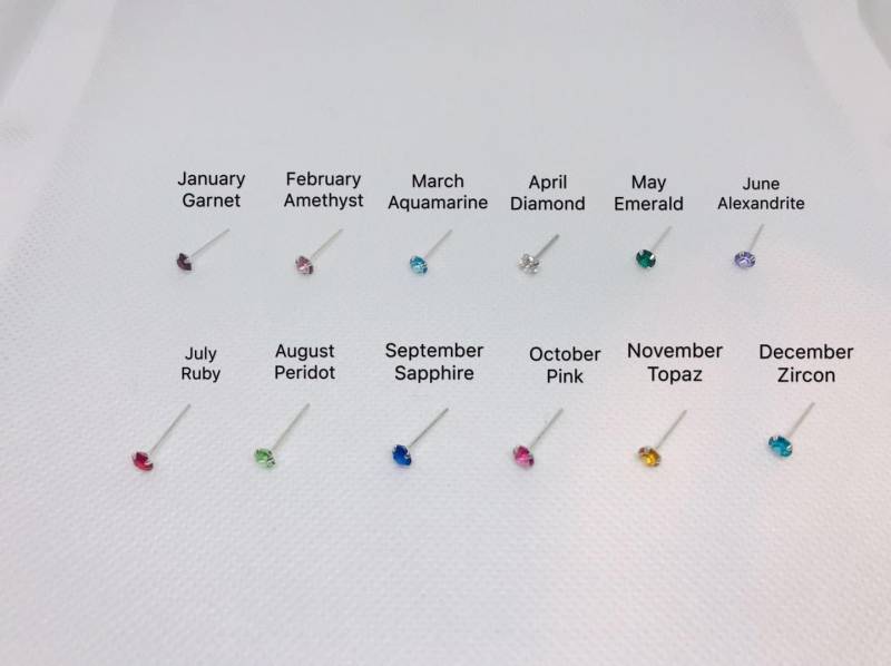 sterling Silber 1, 5 Mm Ohrstecker, 12 Geburtssteine Cubic Zirconia Kleine Kristallohrringe, Knorpel, Helix sterling Silber 1, 5 Mm Ohrstecker, 12 Geburtssteine Cubic Zirconia Kleine Kristallohrringe, Knorpel, Helix von JoliArgent