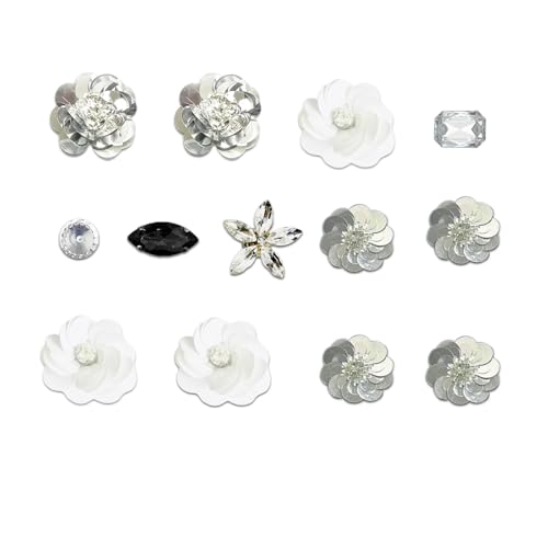 Premium-Schuhanhänger für Damen, 3D-Blumen- und Schmetterlings-Designs mit funkelnden Strasssteinen, Perlen und Kristallgliedern, DIY-Schuhschmuck-Zubehör für Mädchen, kreative und einzigartige von JoliR Design