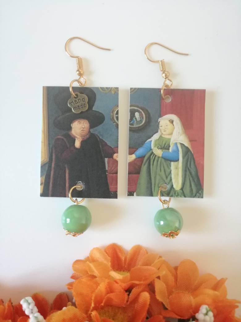 Botero Papier Ohrringe Mit Berühmten Oper Und Grüne Perle Botero Papier Ohrringe Mit Berühmten Oper Und Grüne Perle von JolieJoieCreazioni