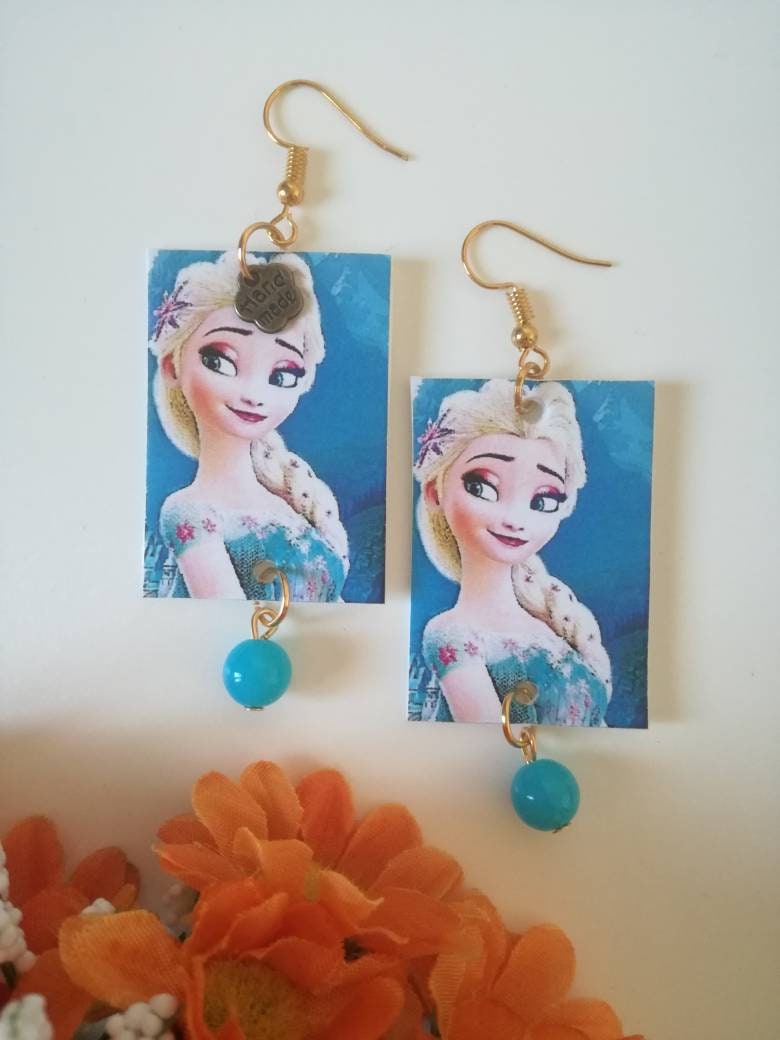 Elsa Von Frozen Blau Ohrringe Mit Papier Fantasie Elsa Von Frozen Blau Ohrringe Mit Papier Fantasie von JolieJoieCreazioni