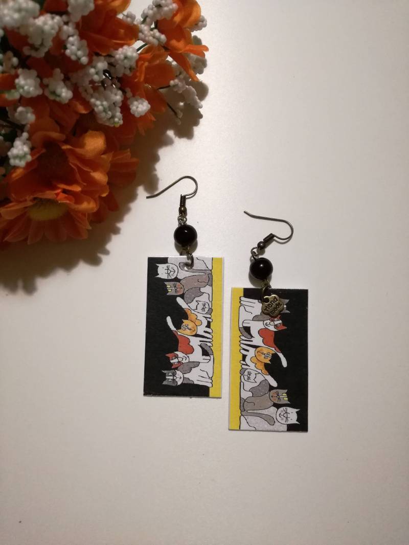 Katzen Auf Papier Ohrringe Für Kätzchen. - Katzen Auf Papier Ohrringe Für Kätzchen. - von JolieJoieCreazioni